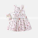 Factory Supply Full Cherry Printing Lovely Dress for Little Girls thumbnail-6