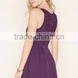 2016 China Supplier Autumn Fashion Style Sleeveless O-neck Ruffle 100%Cotton Ladies Nice Embroidered Dresses thumbnail-3