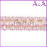 CB2696 Wholesale Candy Color Flower Designs Mesh Embroidery Lace Decoration Chemical Lace Trim for Dresses thumbnail-6