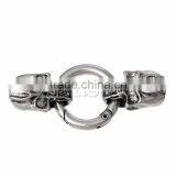 Handmade Hook Clasps For Leather Bracelet Skull Halloween Antique Silver 5.5cm x 25.0mm2 Sets thumbnail-1