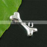 Custom 30 Silver Plated Halloween Dog Bone Charm Pendants thumbnail-1