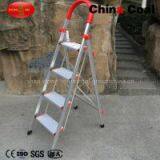 Wide 4 Steps Household Foldable Aluminum Ladder With Handrail YM304 thumbnail-1