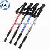 Rubber Grip 3 Sections Telescopic Trekking Pole Outdoor Walking Alpenstock Aluminium Alloy Hiking Stick