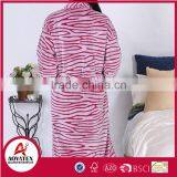 Factory Wholesale Zebra Cut Pattern Flannel Fleece Bathrobe Women Sleepwear thumbnail-3