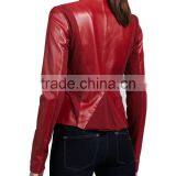 Sexy Drape Front Lambskin Leather Jacket thumbnail-3