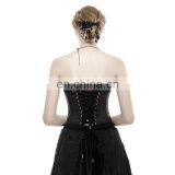 Gothic Adjustable Flower Printed Overbust Corset thumbnail-3