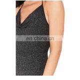 Custom Black Halter Neck Glitter Jumpsuit Casual Clothing For Ladies thumbnail-4