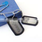 Custom high quality cheap laser engraved black dog tags new antique silver metal military dog tag