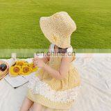 X1646/Fashionale High Quality Fresh Sweet Kids Girls All Match Sun Hat Straw Beach thumbnail-2