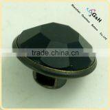 Chalk Black Rhinestone Sewing Button