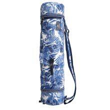 Flower Printed Canvas Yoga Mat Bag With Inside Pockets and Shoulder Carrying Strap thumbnail-3