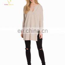 Opening Long Cashmere V Neck Knitwear Womens Sweater thumbnail-3