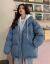 Fake Two Hooded Cotton-padded Coat Women Short Winter 2021 New All-match Cotton-padded Jacket Son INS Thick Bread Clothing Korean Version of Students Loose All-match Cotton-padded Coat Women's Tide thumbnail-3