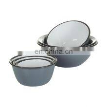 European Standard Carbon Steel Enamel Metal Pet Dog Mixing Bowl With Handles