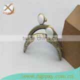 Fashion DIy 8.5*5cm Antique Brass Sewing Metal Purse Frames Kiss Clasp White Beads
