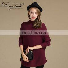 Long Sleeves Loose Cashmere Pure Wine Red Young Girls Knit Sweaters thumbnail-4