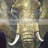 Vivid Color 100% Handmade Animal Oil Painting Of Elephants With Canvas, Oil Or Acrylic Material For Wall Decoration