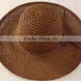 Brown Handmade Sun Beach Hats With Ribbon