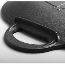 New Cast Iron Pan Outdoor Campers Thickened Uncoated Korean Barbecue Pan Around the Stove Square Skillet thumbnail-3