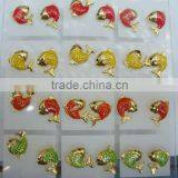 Lovely Enamel Fish Stud Earring Pins, Fashion Alloy Stud Earring Pin With Rhinestone thumbnail-1