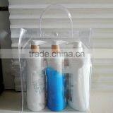 Hot Selling Portable Hand Length Handle Clear PVC Plastic Bag for Toilet Articles/ Portable Toiletries Packaging Bag for a Trip thumbnail-1