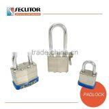 Long Shackle Laminated Iron Steel Padlock and Key thumbnail-6