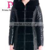 New Design Winter Women Medium Length Slim Fit Coat With Mink Hat Overcoat thumbnail-5