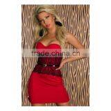 2016 Summer Womens Off Shoulder Patchwork Strapless Bodycon Nightclub Party Dress With Lace thumbnail-1