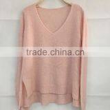 100% Cashmere Sweater Women V Neck Long Sleeve Pullover Very Soft