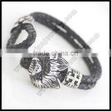 Men North Skull Bio Magnetic Leather Bracelet Quality Choice thumbnail-2