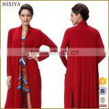 Fahion Side Vents Detail Long Sleeves Red Color Top For Girls thumbnail-1