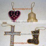 Zari Embroidery Christmas Hanging Ornament For Christmas Decoration