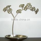 unique designed metal shiny brushed nickel flower jewelry tree, tree jewelry display stands