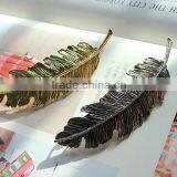 Fashion Golden Leaves Metal Clip For Women,Greece's Women Feather Spring Clip Metal Hair Accessories thumbnail-5
