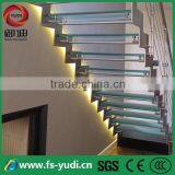 2016 Modern Interior Double Stringer Glass Straight Led Stairs Supplier --YUDI thumbnail-2