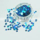 3mm Laser Blue Color Star Sharp Glitters