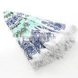 Super Soft Customized Round Beach Towel With Tassels thumbnail-2