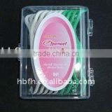 Green and white Y-shape dental floss pick