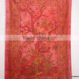 RT-603 Tree Of Life Designer Tapestry Wall Hanging Sanganeri Screen Printed Bedspread, Bed Cover Jaipur Manufacturer thumbnail-2