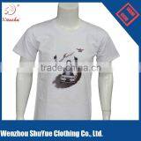 White custom logo sublimation crew neck t shirt 100% polyester t-shirt