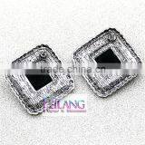 Borders Alloy Earrings Set In Black Jewelry Crystal Drop Earrings thumbnail-3