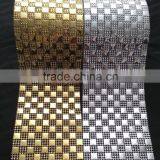 Gold Diamond Stud Mesh Wrap Roll Rhinestone Crystal Ribbon thumbnail-1
