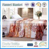 100%polyester Leaf Print Super Soft Flannel Fleece Blanket