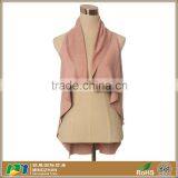 New Design Women Pink Suede Vest Leather Shawl Scarf