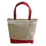 Promotional eco friendly natural handled organic canvas cotton shopping tote bag