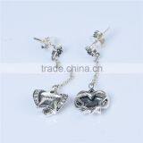 Long Fashion Design Raw Material Engraved Hanging Pave Diamond Earrings thumbnail-2