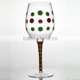 Hot Selling Christmas Painted Wine Glass Decoration Color Wine Glass for Christmas thumbnail-2