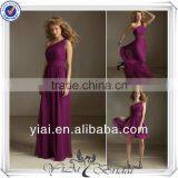 QQ321 One Shoulder Fuchsia Chiffon Bridesmaid Dress Patterns 2014 thumbnail-1