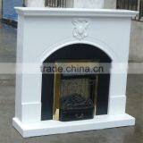 Natural Simple French Style White Marble Arch Fireplace Mantel thumbnail-1