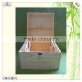 Unfinished Hinged Fixing Support 6 Bottles Wooden Wine Case thumbnail-2